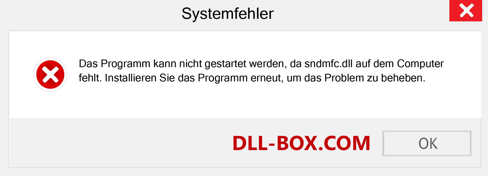 sndmfc.dll-Datei fehlt?. Download für Windows 7, 8, 10 - Fix sndmfc dll Missing Error unter Windows, Fotos, Bildern